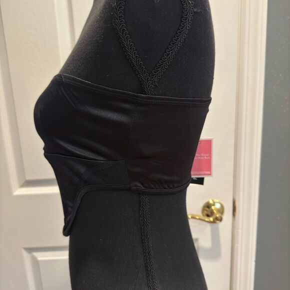 Black Mesh Panel Cropped Corset Bandeau Top in US SIZE 2 - Picture 2 of 10